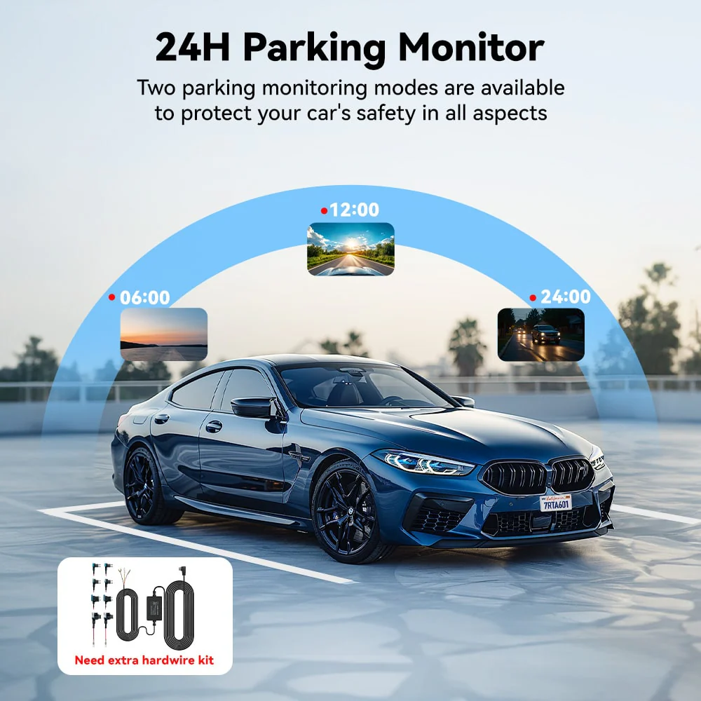 Redtiger A6 4K 3-Channel Dash Cam 5.8Ghz Wifi Voice Control Dash Cam - Image 11