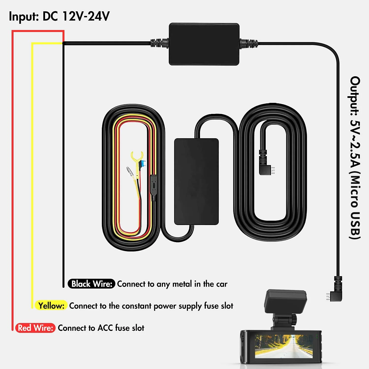 Redtiger Dash Cam Hardwire Kit For Parking Monitor - Image 8