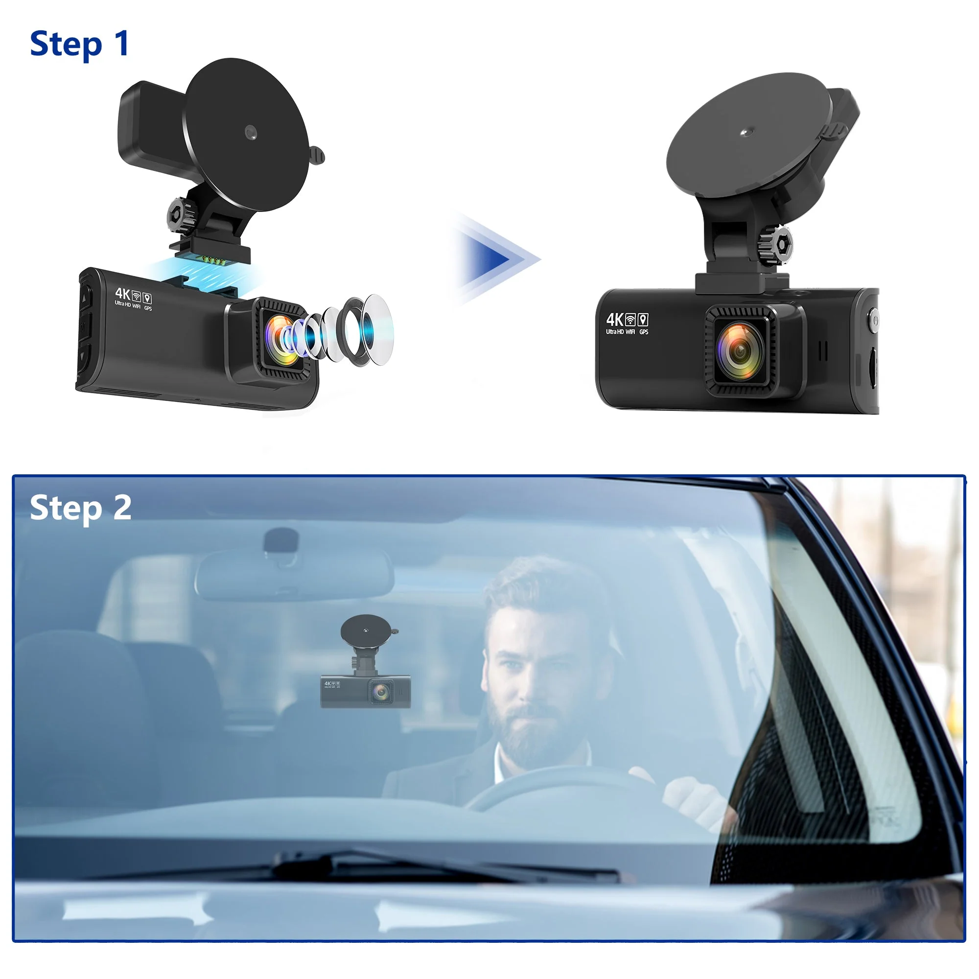Redtiger F7N/F17 Dash Cam Suction Mount with GPS Module - Image 3