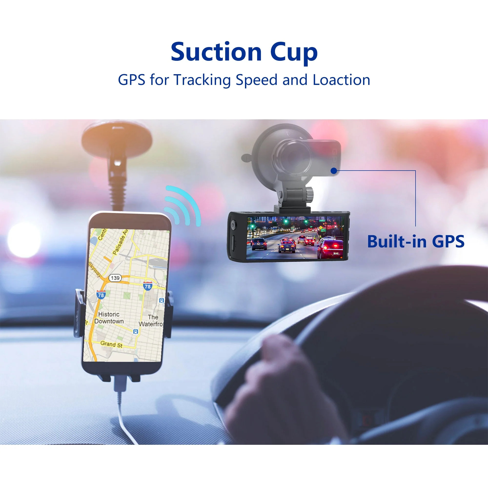 Redtiger F7N/F17 Dash Cam Suction Mount with GPS Module - Image 5