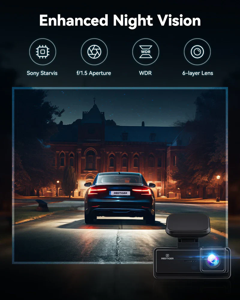 Redtiger F8 5GHz Wifi Touch Screen 4K Front Dash Cam - Image 4