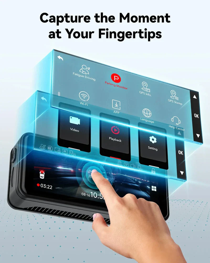 Redtiger F8 5GHz Wifi Touch Screen 4K Front Dash Cam - Image 8